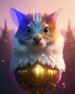 A small creature, magic, head and shoulders, 8k resolution concept art portrait by Greg Rutkowski, Artgerm, WLOP, Alphonse Mucha dynamic lighting hyperdetailed intricately detailed Splash art trending on Artstation triadic colors Unreal Engine 5 volumetric lighting Splash art fantasy"