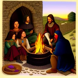 Life in the Middle Ages: The unprivileged estate worked from sunrise to sunset. Before they went to bed, they gathered around a fire to warm themselves, talk and tell stories. They did not know how to read or write and passed their culture on orally.