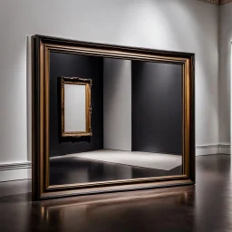 An installation about nothing, fotorealism, high contrasts, in a museum, frame, odd