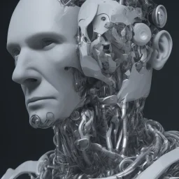 portrait of a man robot facing camera 3d rendering