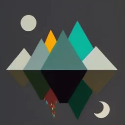 Day and night mountain art