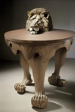 Table with shape of hungry lion
