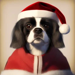 a beautiful portrait of a cute king charles cavalier cat dressed as santa, by greg rutkowski and wlop, high key lighting, volumetric light, digital art, highly detailed, fine detail, intricate, ornate, complex, octane render, unreal engine, photorealistic unreal 5, octane render, cinema4d, redshift render, hyper realistic, cenematic, vibrancy, synthwave, retouch, centered, dynamic lighting, dramatic lighting, 4k, highly detailed, attractive beautiful, realistic, epic composition, holographic,