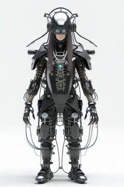 Front view full body vazio cyber punk