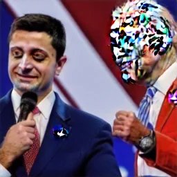 Joe Biden sniffing Volodymyr Zelensky WITH A BEARD wearing TANKTOP,