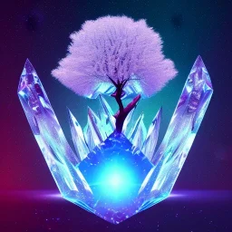  hedjuk,Tree of Life, crystal city crystalline in the sky, renderin, room, cosmic, opalescent, 100mm, opalescent, gemstones, crystals, object, other worldly,water, cristal rock ,bright, ice backg