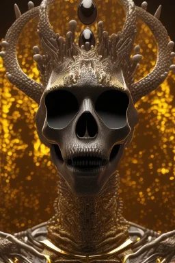 black male African alien, cracks in the voodoo head, wicked, diamond eyes, crown, blood, 8k, finely detailed, photo realistic, leopard style turquoise skull head gold dragon space alien rain skeleton gold teeth silver crown silver space suit spaceships