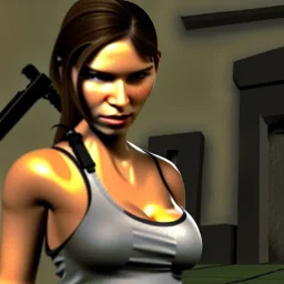 lara croft looking at me selaciously