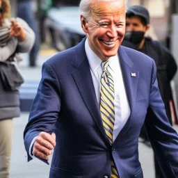 joe Biden laughs at homeless people whilst walking down the streets of San Francisco