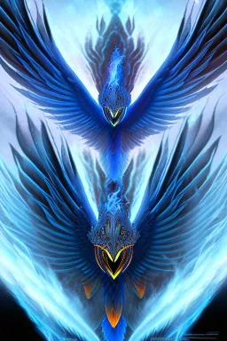 blue phoenix flaming wings