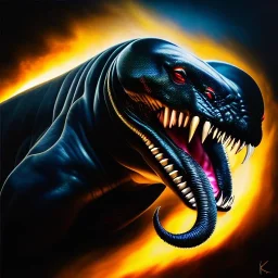 Ultra detailed fullbody Portrait in oil on canvas of Venom fusions Rhino(marvel) ,intense stare,extremely detailed digital painting, extremely detailed face,crystal clear Big eyes, mystical colors ,perfectly centered image, perfect composition, rim light, beautiful lighting,masterpiece,8k, stunning scene, raytracing, anatomically correct, in the style of robert e howard and Ken Kelley and Ohrai Noriyoshi and Simon Bisley and tomzj1