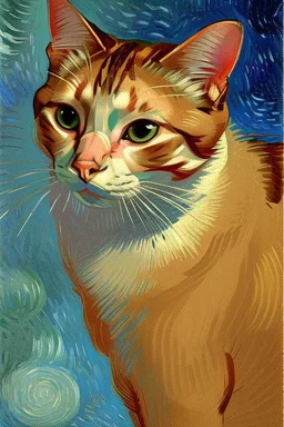 Portrait of a cat by Van Gogh