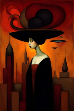 deep rich colors, magic lighting, minimalism abstract Contemporary surrealist illustration, amazingly beautiful fantasy surreal art by Bill Carman, Rene Magritte, Gustav Klimt, Antonio Gaudi