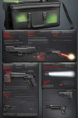 A Weaponized briefcase that shoots laser beams.