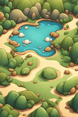 background, cartoon, top down landscape