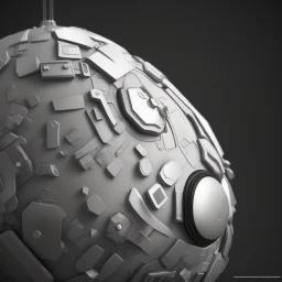 sphere, 3D, Unreal Engine, Dark Background, Technological, hyperrealism, render, microchip, Isolated, full view, no Background