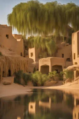 Photo Of A Oasis Village With Hanging Gardens, Siwa Oasis Details, El B Details, Immaculate, Epic, Greatness, Highly Detailed 8k, Intricate, Nikon D