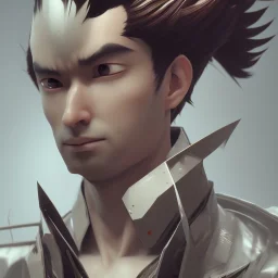 japanese man, yusuke urameshi face, black hair, Beautiful dynamic,shadows,Artstation,concept design art,Octane render,8K