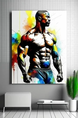 man wall art profil bodybuilder