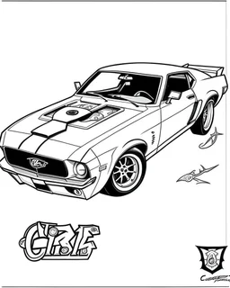 coloring page 1969 Ford Mustang Boss 302