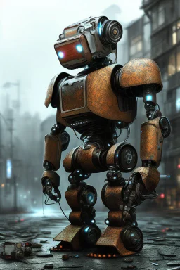 robot , neon, techno, cyber. biped