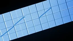 prisma inclinado intersección prisma-retícula planos perforados en secuencia línea volumétrica de luz sistema en tejido estética modular azul profundo relación jerárquica vacío pasivo