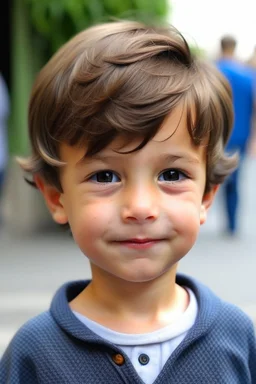 A little boy who is half Italian and half danish with short hair