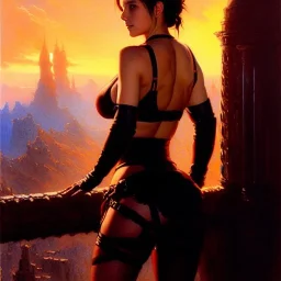 Drawing of beautiful face,'beautiful,Busty fit 'Jill Valentine',intense stare, ancient skintight armor, balanciaga fashion clothe painting by gaston bussiere, greg rutkowski, yoji shinkawa, yoshitaka amano, tsutomu nihei, donato giancola, tim hildebrandt Oil on canvas, cinematic composition, extreme detail,fit full head inside picture,16k