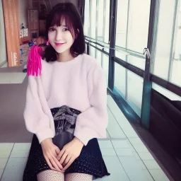 Korean girl with a heart