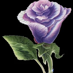 purple flower, greeting card illustration