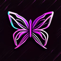 symetry!!, butterfly!!, logo, NFT, colorful, cyberpunk, neon punk, curves, lines, simple, gradient, creative