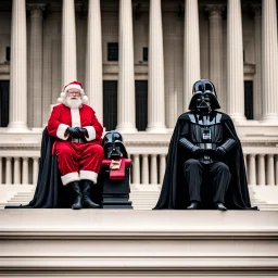 Santa Claus and Darth Vader sitting on the US Supreme Court and hearing oral arguments.