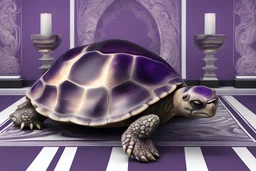 fantasy, tortoise, purple obsidian shell, elegant composition, elegant palette