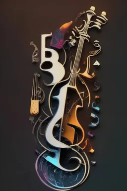 Musical instruments wallpaper with ES logo