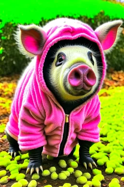 Pig in a bear costume