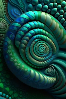fibonacci, stone, snail, wallpaper, colorful, blue gray green, 3d pattern, 8k