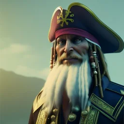 Pirate, unreal engine 5, octane render, ultra realistic, hypermaximallist, cinematic, cinema 4d, face focus, 3d render, cinematic lighting