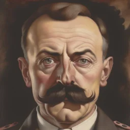 a portrait of a man with adolfahitler moustache