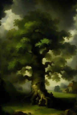 oil paint rembrandt big tree