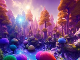 colorful underground crystal cosmic and galactic ambiance hill sky rocks sunny trees pools surreal, full of details, smooth, bright sunshine，soft light atmosphere, light effect，vaporwave colorful, concept art, smooth, extremely sharp detail, finely tuned detail, ultra high definition, 8 k, unreal engine 5, ultra sharp focus