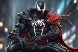 symbiote in 8k 80s anime drawing, shaco model, intricate details, highly detailed, high details, detailed portrait, masterpiece,ultra detailed, ultra quality