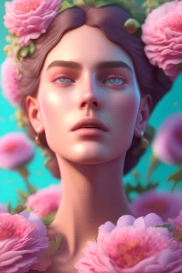very realistic, Queen, detailed gorgeous face, sad eyes, vaporwave aesthetic, synthwave, digital painting, artstation, concept art, smooth, sharp focus, intricate details, cinematic lighting, artstation, illustration, art, Detailed ilustration of Surreal Beautiful woman with colorful flowers, perfect composition, beautiful detailed intricate insanely detailed trending on artstation,artistic photography, photorealistic concept art, soft natural volumetric cinematic perfect light, chiaroscuro, awa