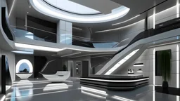 Futuristic hall house inside