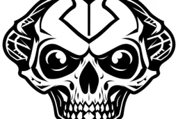 alien head SKULL AND CROSSBONES clip art stencil