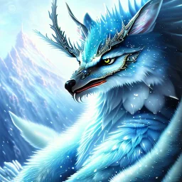 icy blue, anime,beautiful wolfed creature ,feathers , elve fae, majestic, ominous, ice, scales,frost on skin, dnd character portrait, intricate, oil on canvas, masterpiece, expert, insanely detailed, 4k resolution, retroanime style, cute big circular reflective eyes, cinematic smooth, intricate detail , soft smooth lighting, soft pastel colors, painted Rena