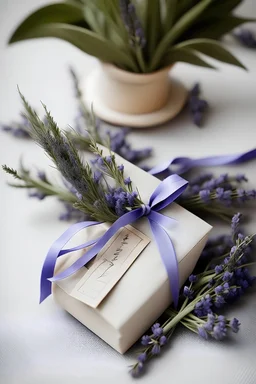 small wedding gift with lavender