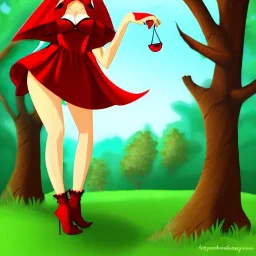 flirty red riding hood eyeing me hungrily