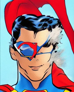 Realistic Portrait of a cat as superman in comic book style