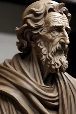 A very beautiful man statue made of real clay that does not move