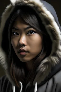 Ashton Nguyen as a wolf